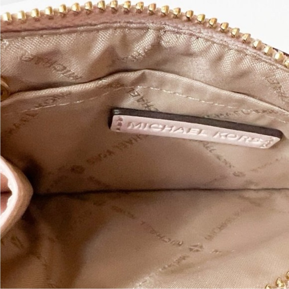 Michael Kors Jet Set Travel Coin Pouch With ID Key Holder Wallet Pink - Picture 4 of 5